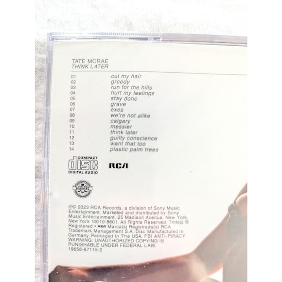 Tate Mcrae Signed Think Later CD Sealed New Autographed Silver - Picture 9 of 9